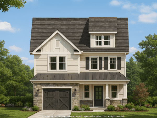 Charming 2-Story Craftsman House Plan for Narrow Lots