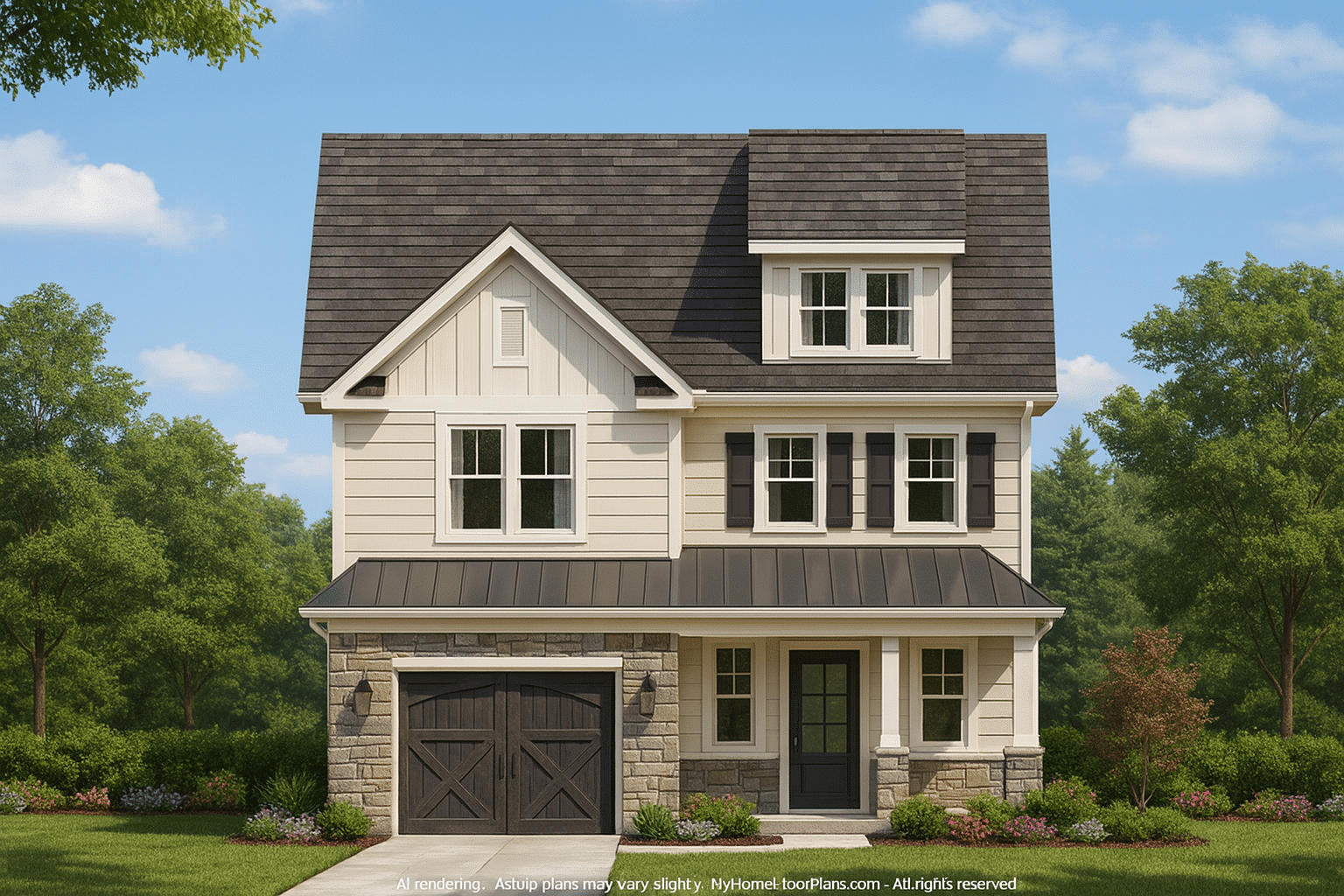 Charming 2-Story Craftsman House Plan for Narrow Lots