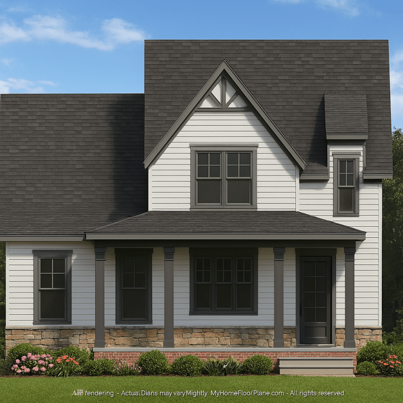 Charming 2-Story Craftsman House Plan with 3 Bedrooms & CAD Designs