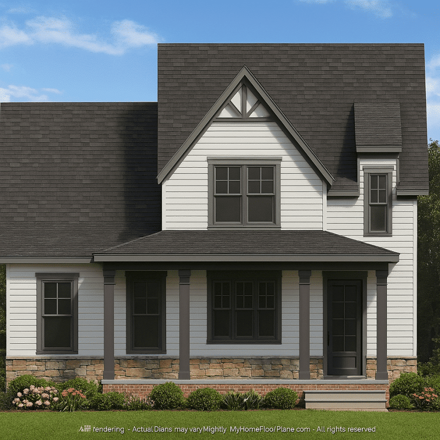 Charming 2-Story Craftsman House Plan with 3 Bedrooms & CAD Designs