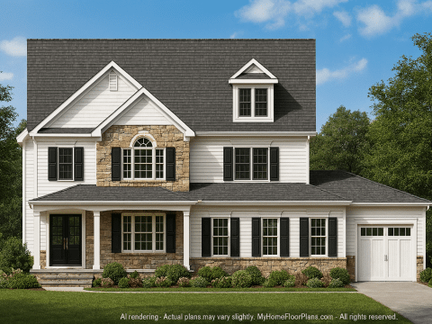 Charming 2-Story House Plan with 4 Bedrooms and Vaulted Ceilings