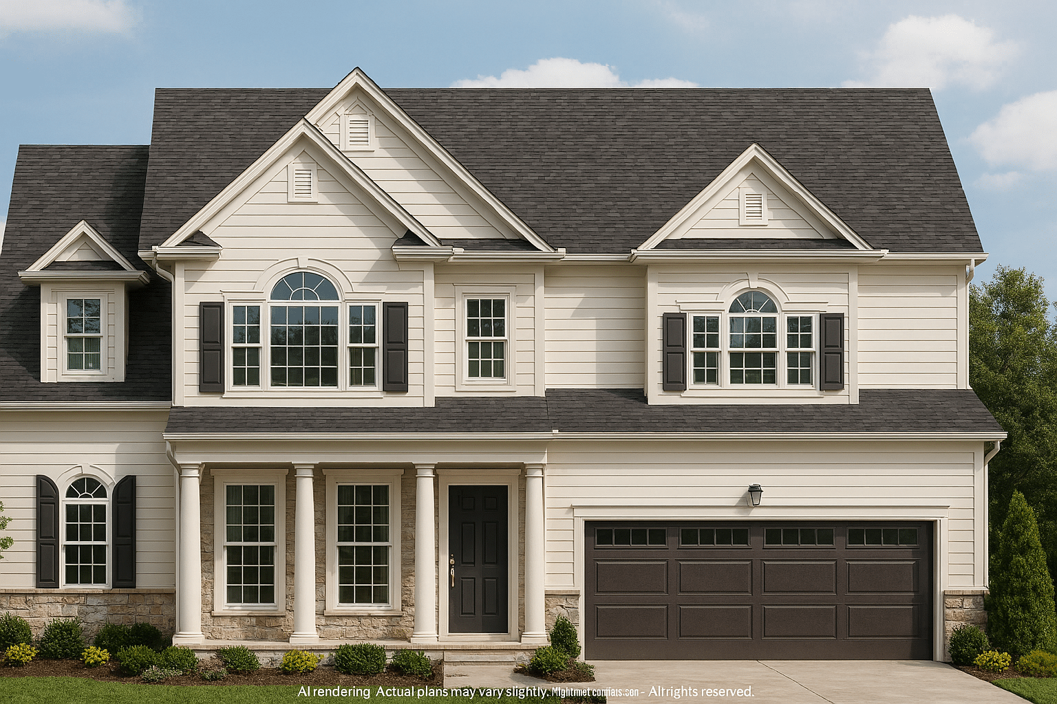 Charming 2-Story House Plan with Classic Suburban Style