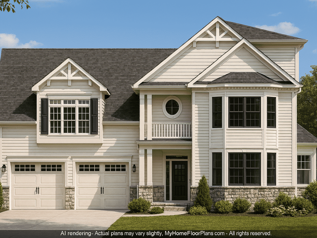 Charming 2-Story House Plan with Craftsman Style & CAD Designs