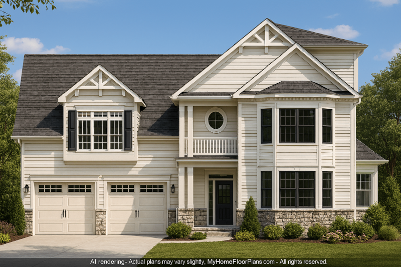Charming 2-Story House Plan with Craftsman Style & CAD Designs