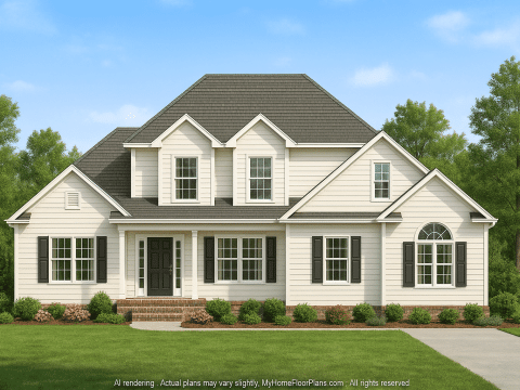 Charming 2-Story House Plan with Detailed Floor Blueprint and CAD Designs