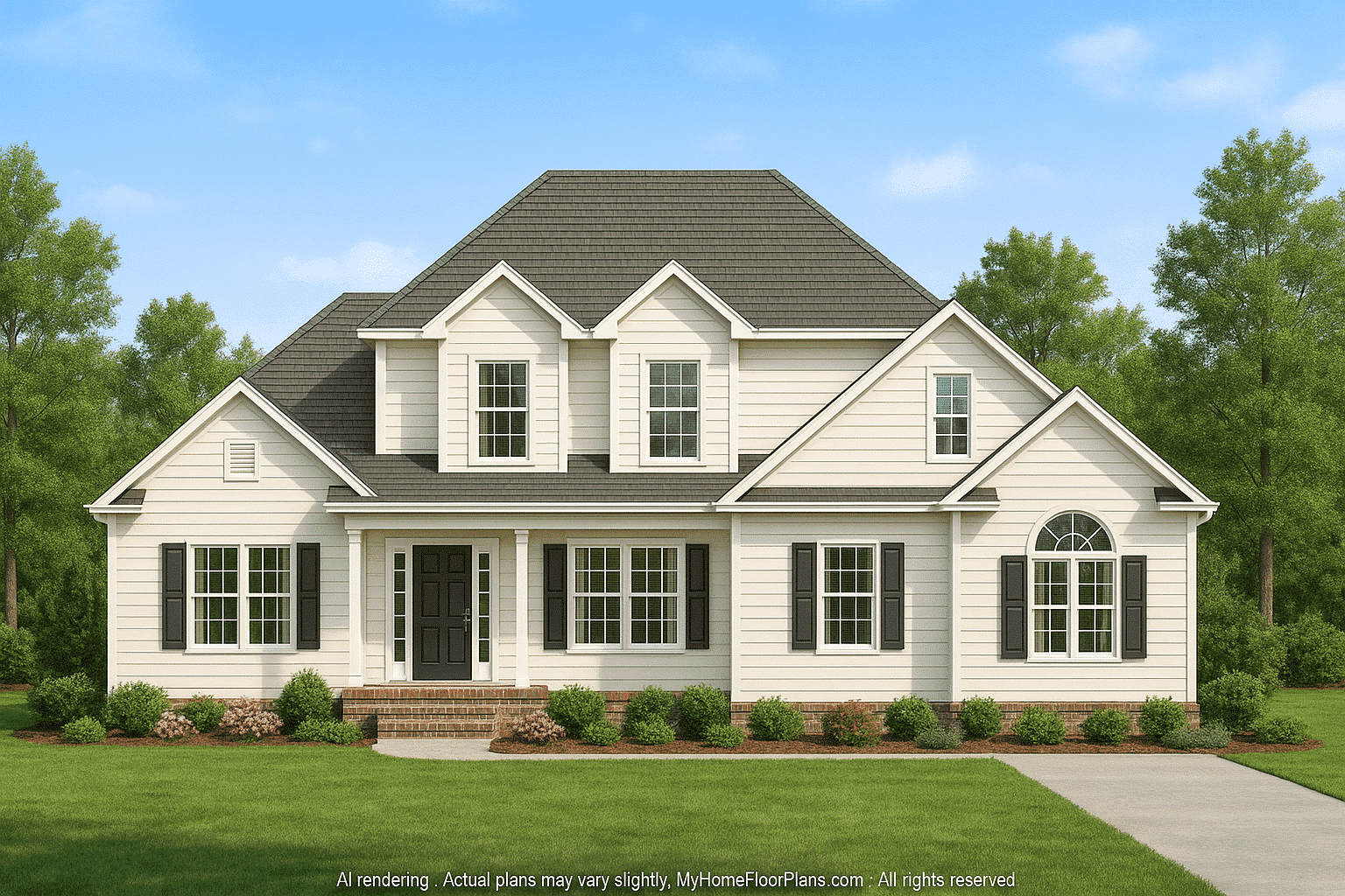 Charming 2-Story House Plan with Detailed Floor Blueprint and CAD Designs