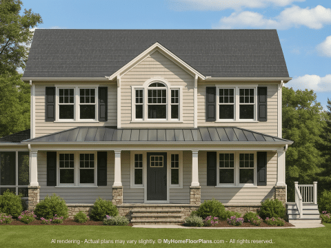 Charming 2-Story House Plan with Modern CAD Architecture & Coastal Flair