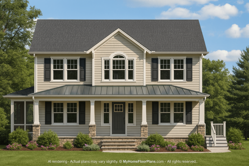 Charming 2-Story House Plan with Modern CAD Architecture & Coastal Flair