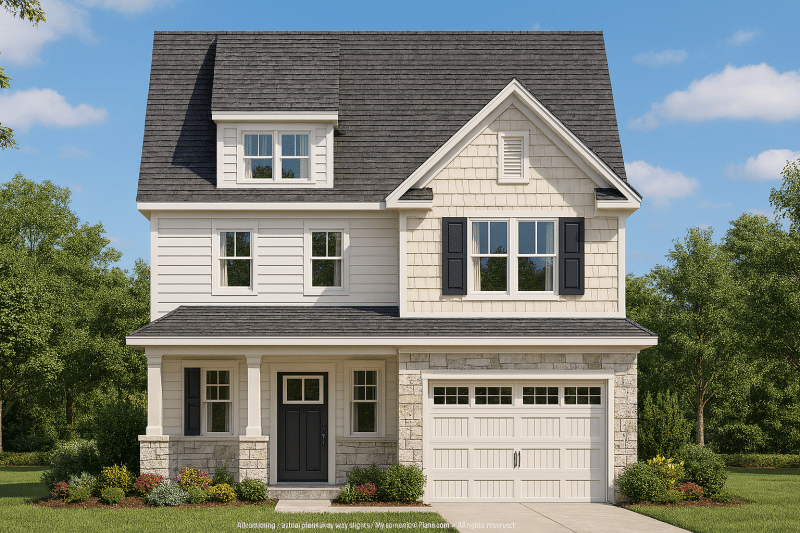Charming 2-Story House Plan with Open Floor Layout & Craftsman Style