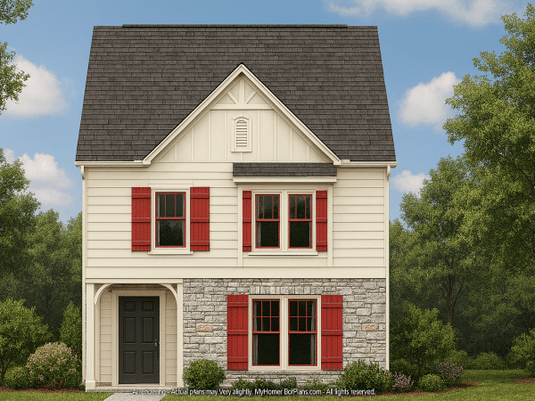Charming 2-Story House Plan with Open Layout & Vaulted Ceilings