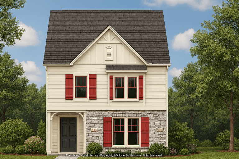 Charming 2-Story House Plan with Open Layout & Vaulted Ceilings