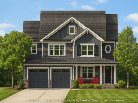 Charming 2.5-Story Craftsman House Plan with Vaulted Ceilings