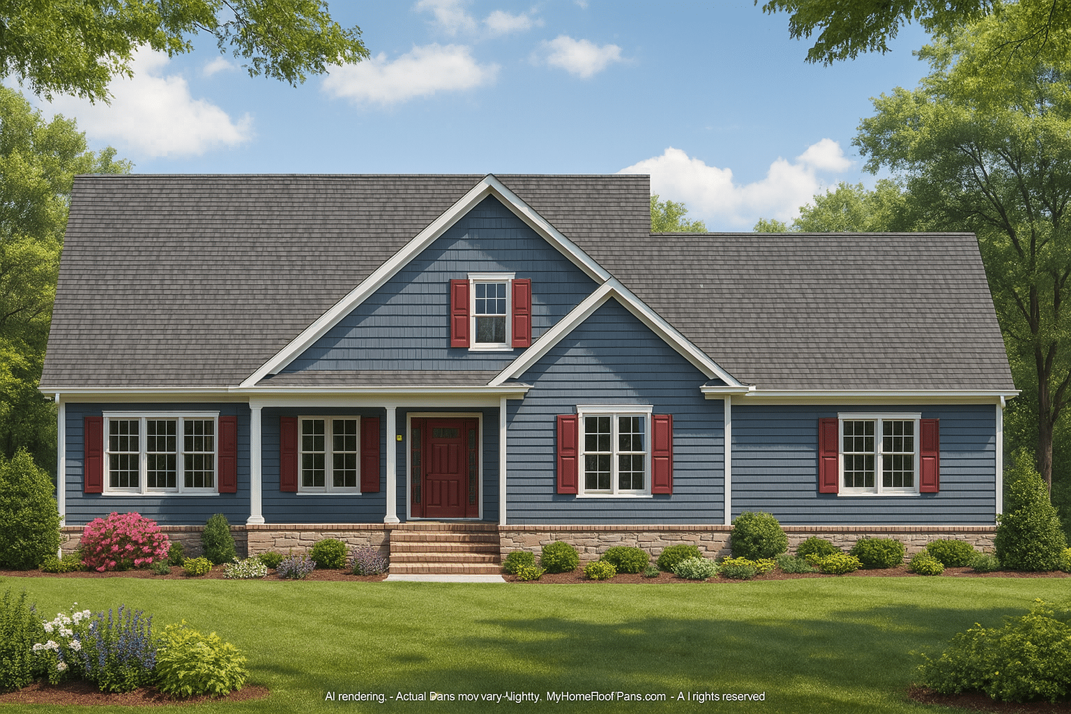 Charming 3-Bedroom House Plan with Spacious Floor Plan and CAD Design
