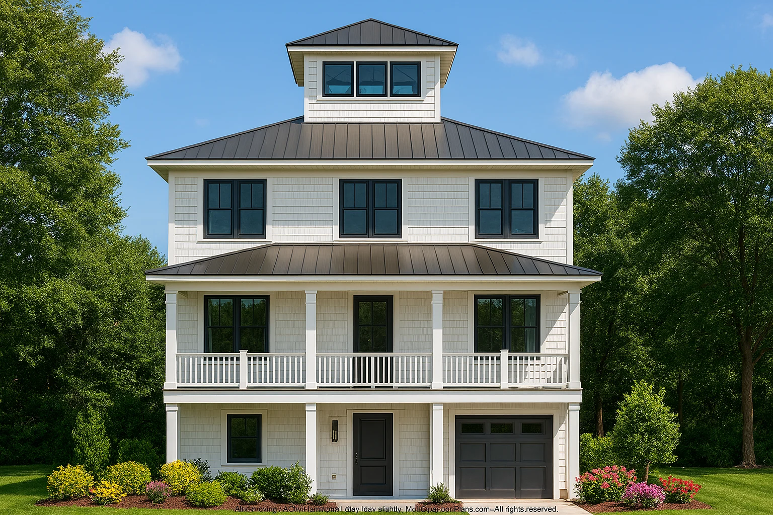 Charming 3-Story Home Plan with Coastal Architecture and CAD Design