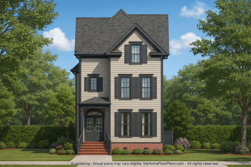 Charming 3-Story Victorian Home Plan with Detailed CAD Designs