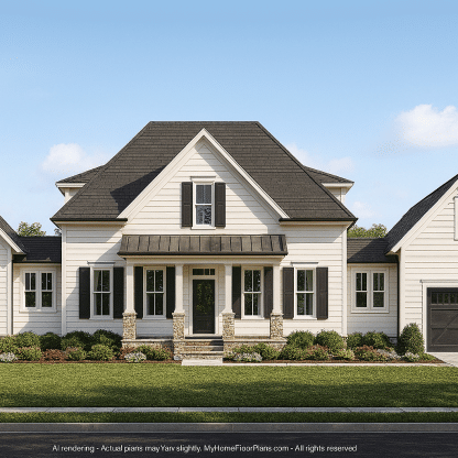 Charming Barn-Style Home Plan with 2 Floors and Open Design