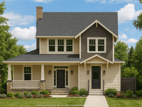 Charming Beach House Plan with 2 Stories and CAD Blueprint Design