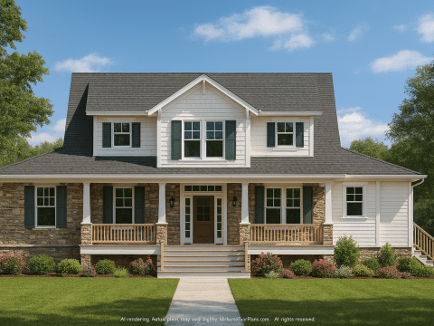 Charming Coastal House Plan with 2 Floors and CAD Designs