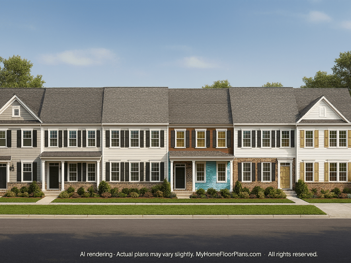 Charming Colonial Revival Townhome with CAD Blueprints & Elegant Details