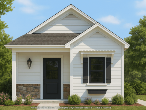 Charming Cottage-Style Floor Plan with CAD Blueprints
