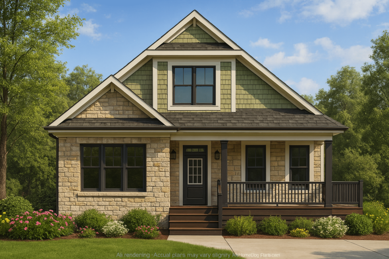 Charming Cottage-Style House Plan with Detached Garage and Open Layout