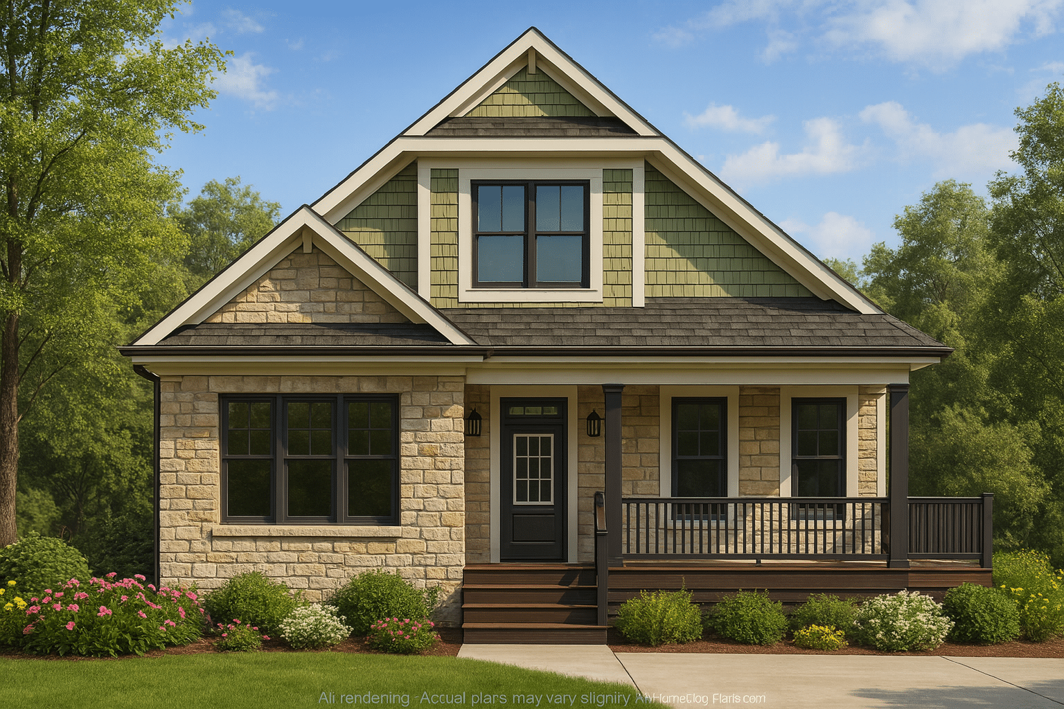 Charming Cottage-Style House Plan with Detached Garage and Open Layout