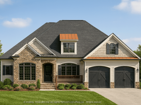 Charming Craftsman Home Plan with 1.5 Floors and CAD Blueprints
