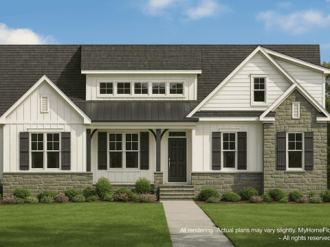 Charming Craftsman Home Plan with 1.5 Floors and Side Garage