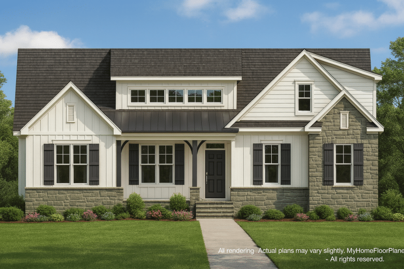 Charming Craftsman Home Plan with 1.5 Floors and Side Garage