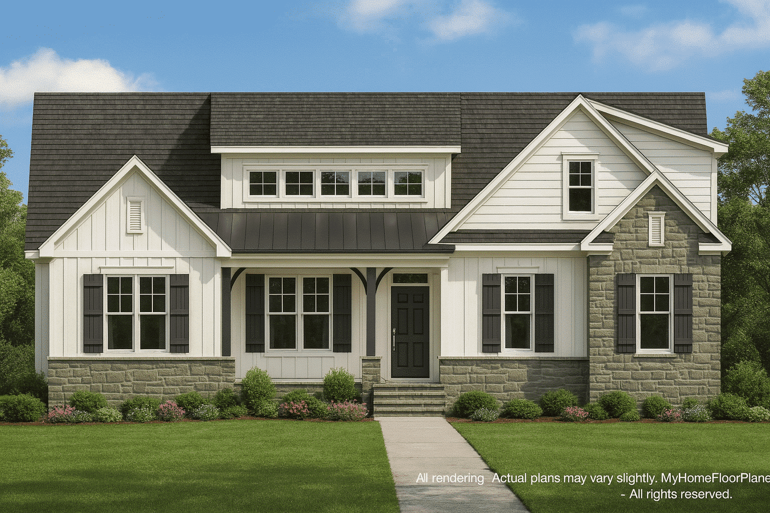 Charming Craftsman Home Plan with 1.5 Floors and Side Garage