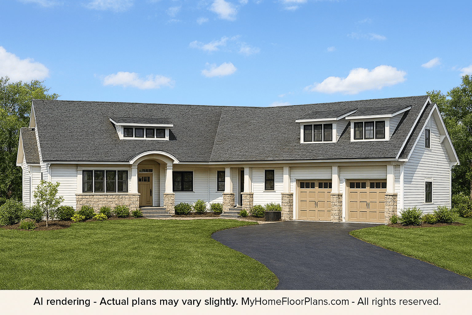 Charming Craftsman House Plan with 1.5 Floors and Angled Garage