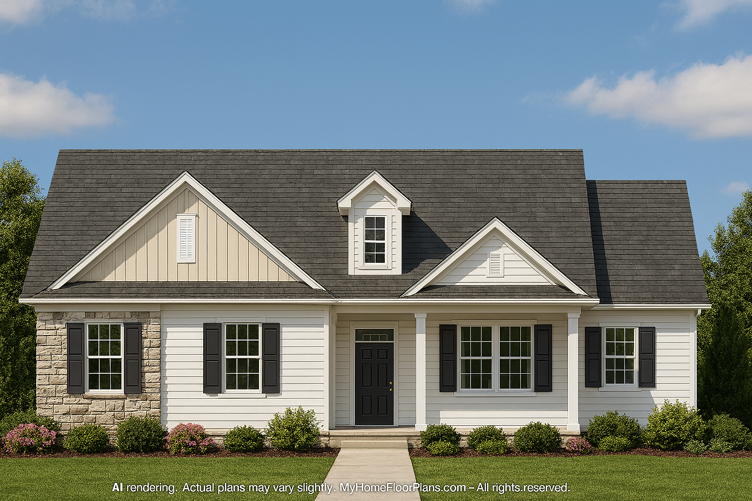 Charming Ranch-Style House Plan with Open Floor Layout