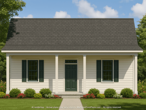 Charming Small Cottage House Plan with Open Floor Design