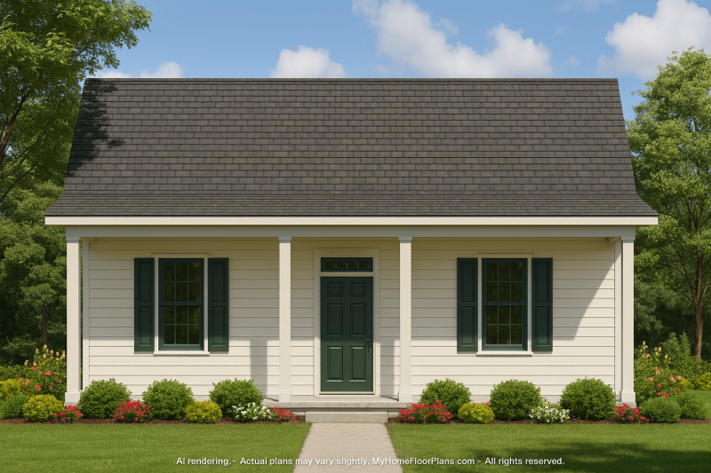Charming Small Cottage House Plan with Open Floor Design