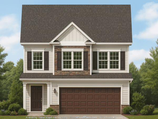 Charming Two-Story Home Plan with Craftsman Architecture
