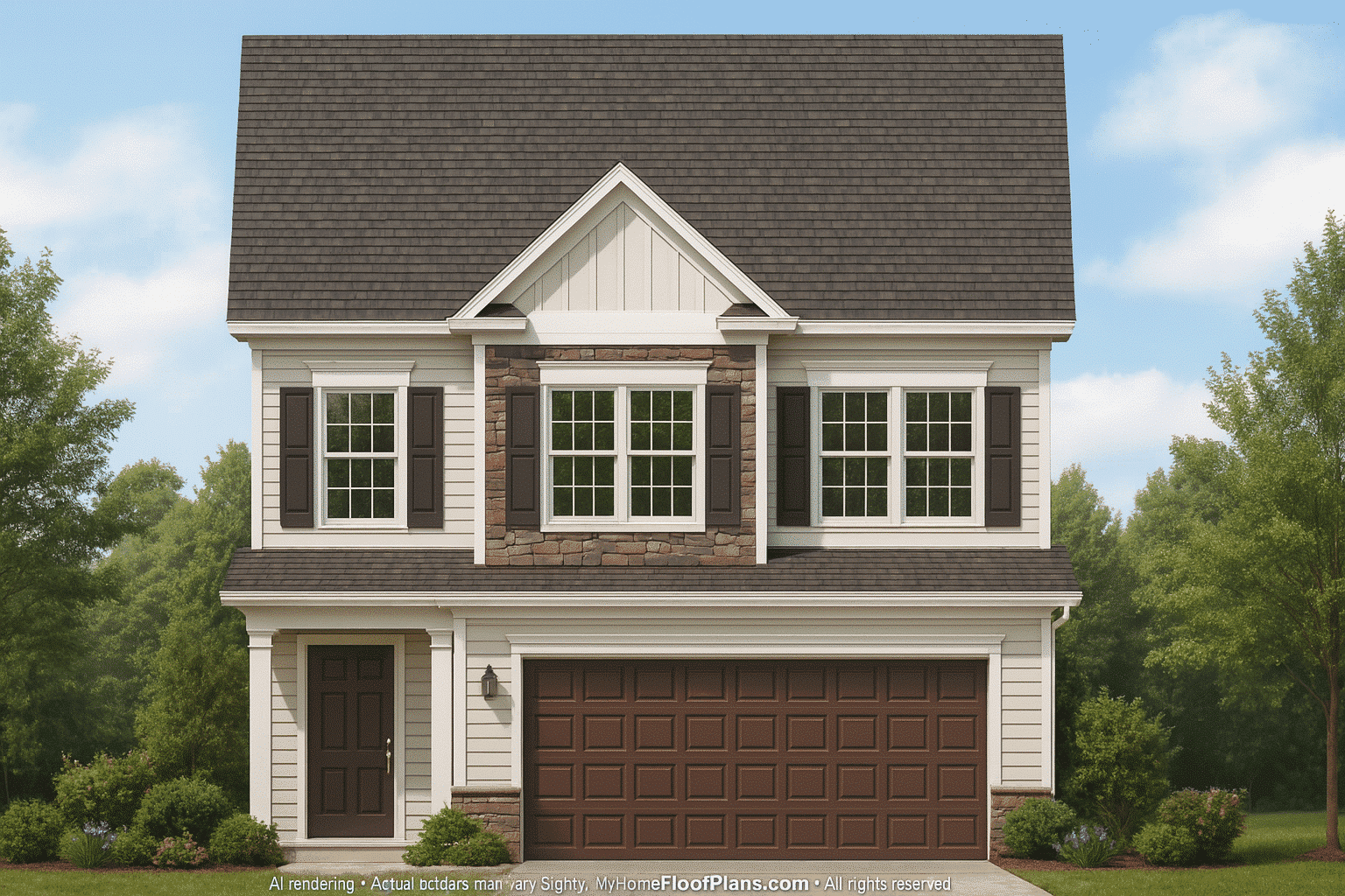 Charming Two-Story Home Plan with Craftsman Architecture