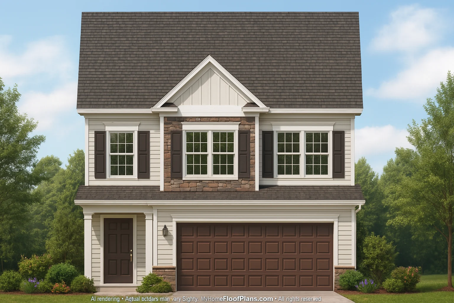 Charming Two-Story Home Plan with Craftsman Architecture