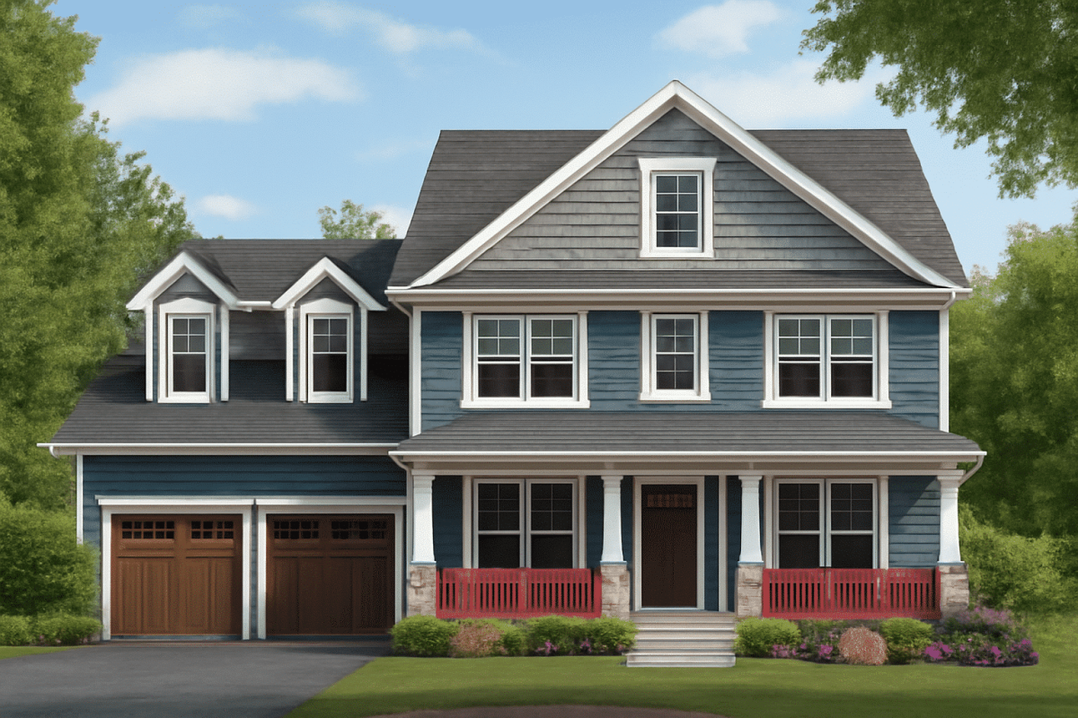 Elegant 2-Story House Plan with Spacious Floor Plan and CAD Blueprints