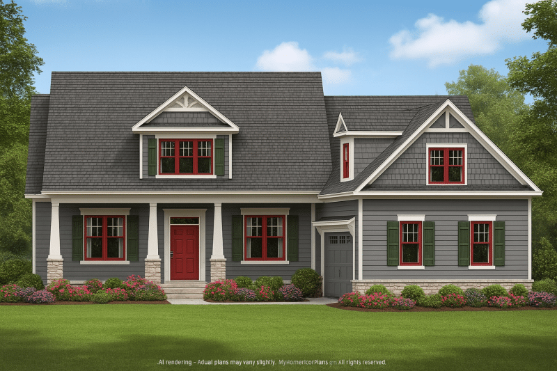 Traditional Craftsman Home Plan with Bonus Room and Open Floor Plan