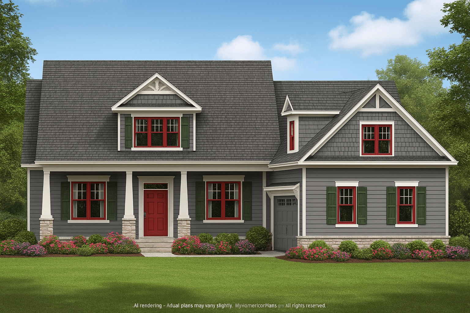Traditional Craftsman Home Plan with Bonus Room and Open Floor Plan