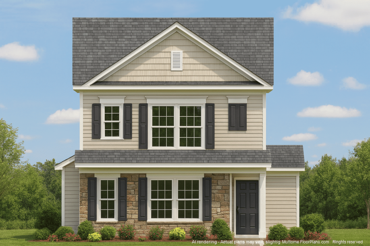 Craftsman Home Plan with Detailed Floor Blueprint and Open Designs