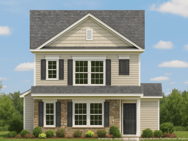 Craftsman Home Plan with Detailed Floor Blueprint and Open Designs
