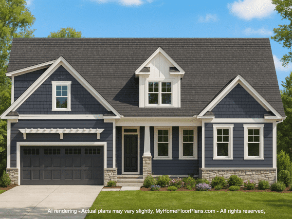 Chic 1.5-Story House Plan with Screened Porch & Open Layout