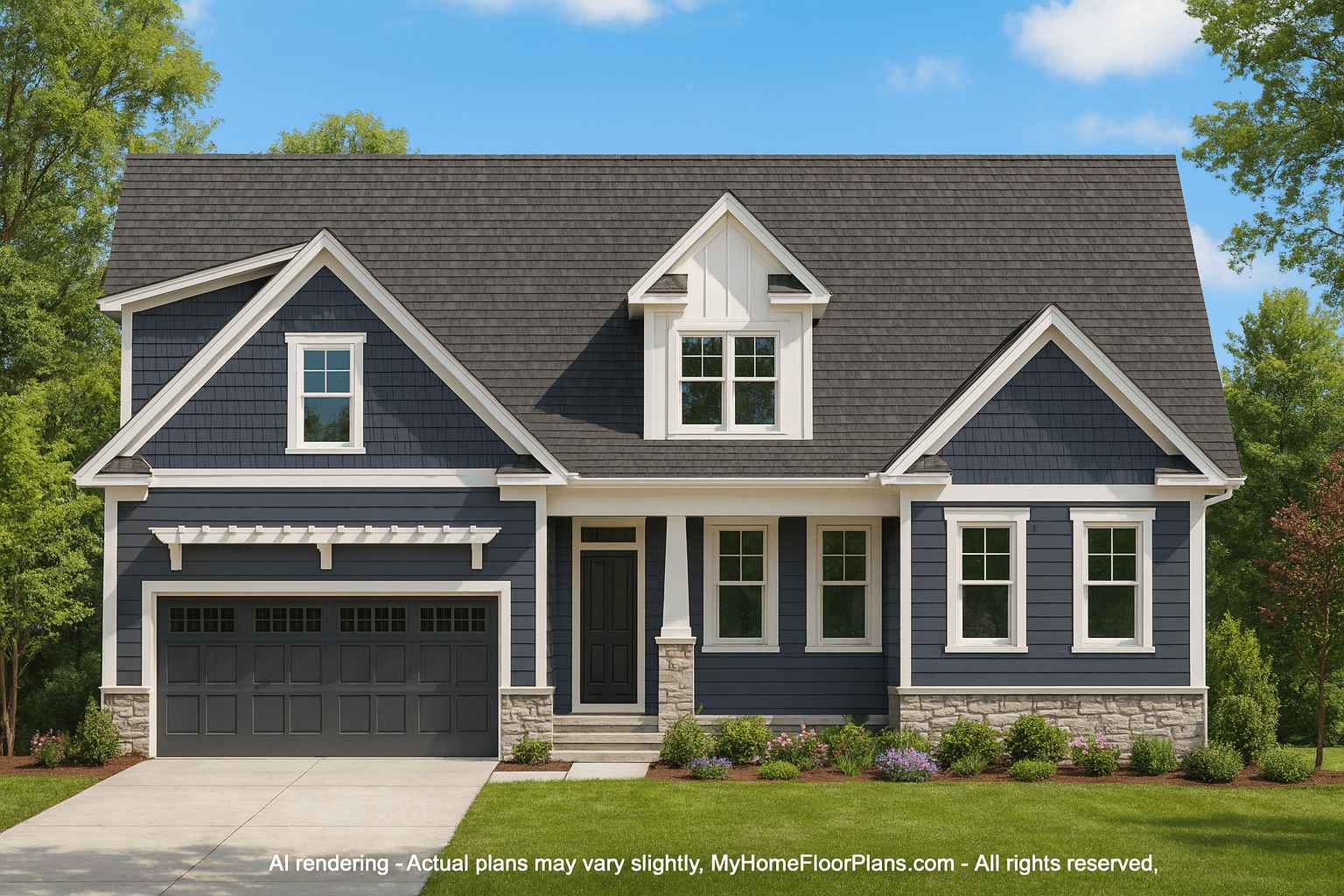 Chic 1.5-Story House Plan with Screened Porch & Open Layout
