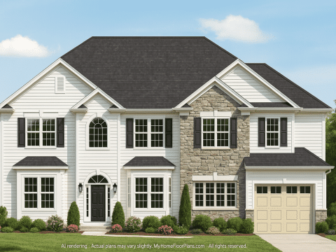 Classic 2-Story House Plan with 6 Bedrooms and CAD Blueprints
