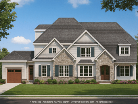Classic 2-Story House Plan with Bonus Room, Porches & CAD Designs