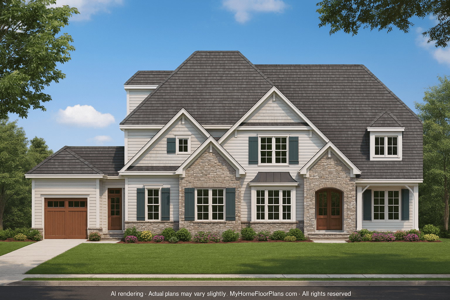 Classic 2-Story House Plan with Bonus Room, Porches & CAD Designs