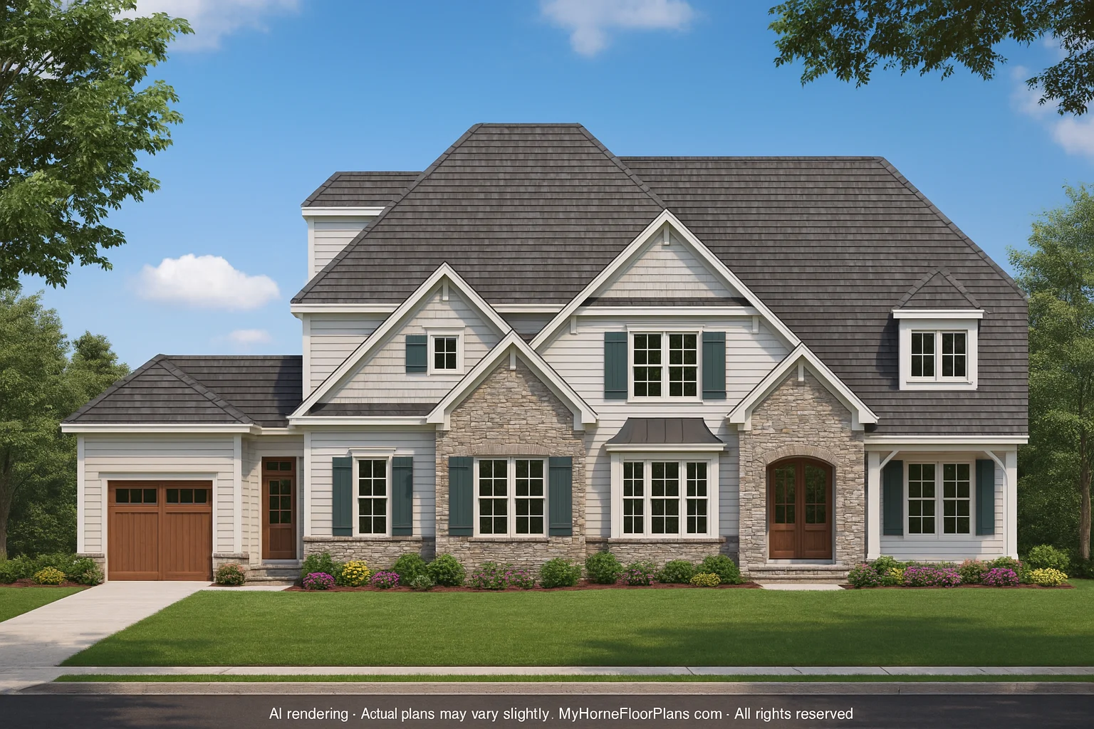 Classic 2-Story House Plan with Bonus Room, Porches & CAD Designs