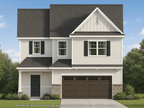 Classic 2-Story House Plan with Brick and Stone Curb Appeal