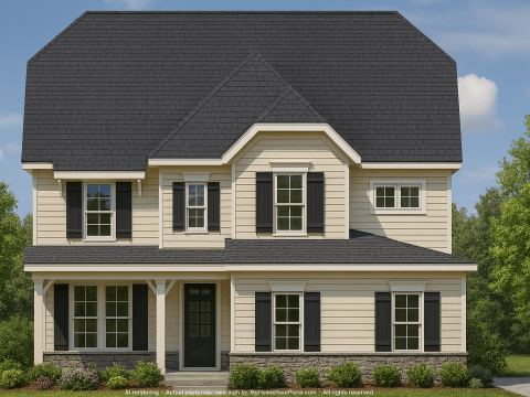 Classic 2-Story House Plan with Colonial Farmhouse Architecture